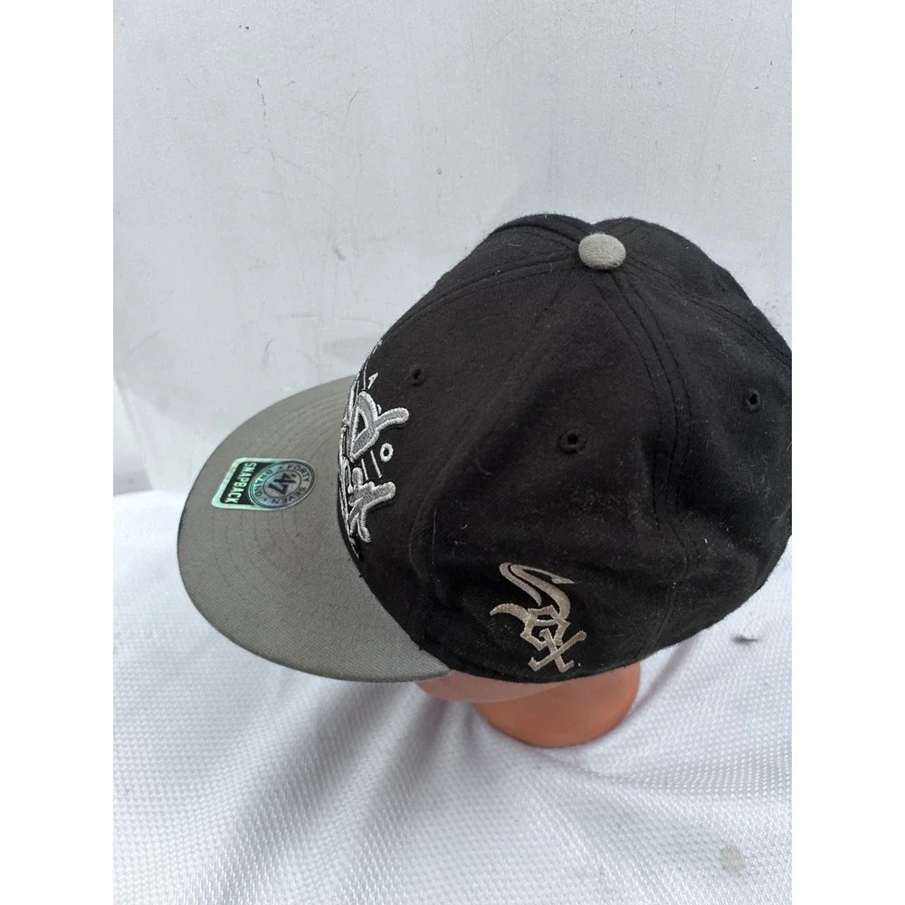 '47 Brand Chicago White Sox Hat OSFM Black Grey Snapback MLB Mens‎